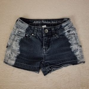 JUSTICE Girls 10S Bleach wash jean shorts